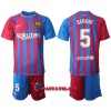 Virallinen Fanipaita + Shortsit FC Barcelona Sergio Busquets 5 Kotipelipaita 2021-22 - Lasten